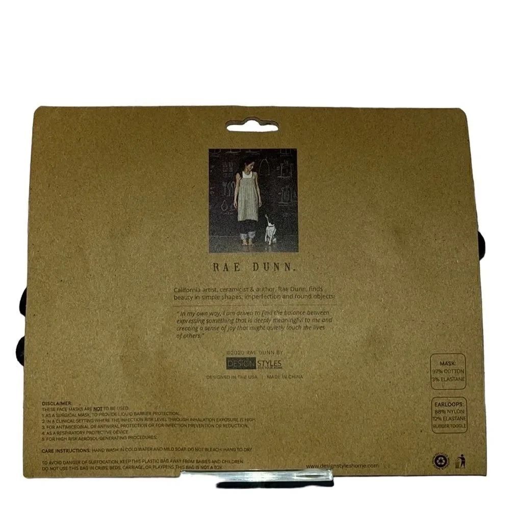 Rae Dunn Reusable Face Masks- Set of 2 - Picture 5 of 5